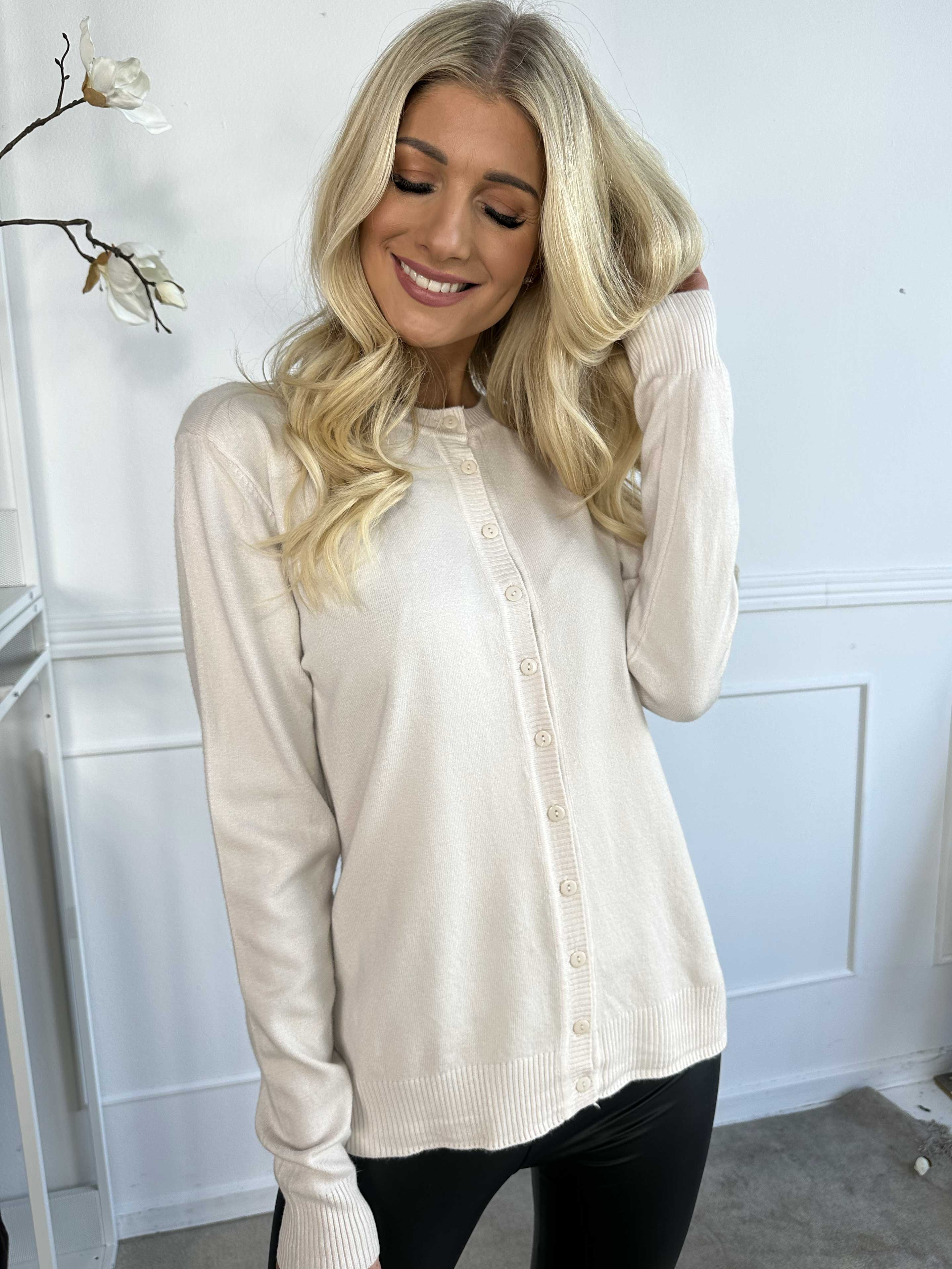 Fidan - Blød strikcardigan i viskose og bomuld